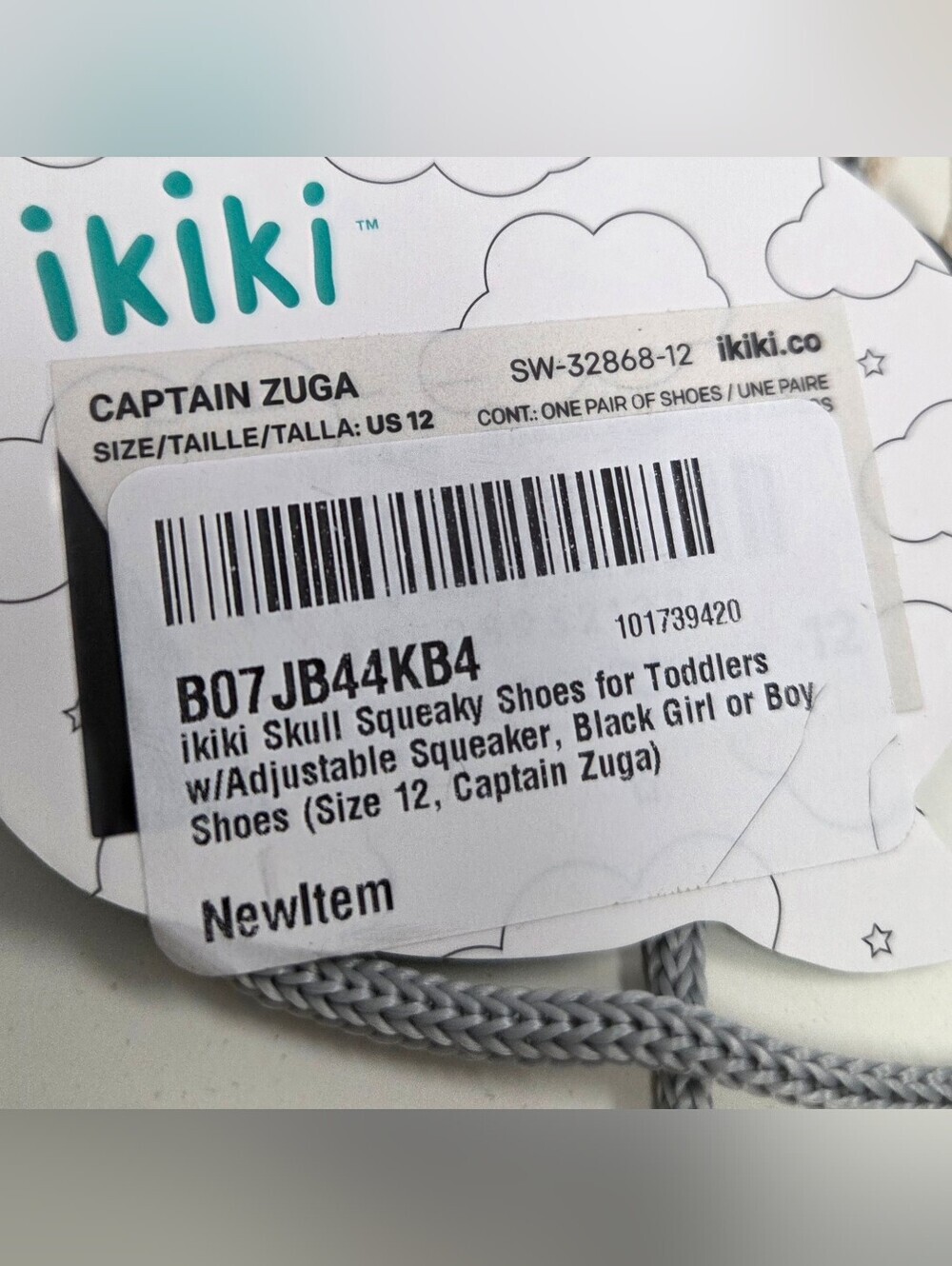 ikiki Captain Zuga Skull Squeaky Shoes - Size 12 New! - Picture 3 of 5